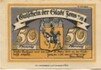 Zons (heute: Dormagen) - Stadt - 1.10.1921 - 31.3.1922 - 50 Pfennig 