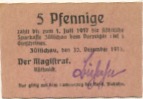 Züllichau (heute: PL-Sulechów) - Stadt - 30.12.1916 - 1.7.1917 - 5 Pfennig 