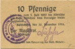 Züllichau (heute: PL-Sulechów) - Stadt - 30.12.1916 - 1.7.1917 - 10 Pfennig 