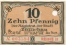 Züllichau (heute: PL-Sulechów) - Stadt - - 30.12.1918 - 10 Pfennig 