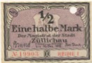 Züllichau (heute: PL-Sulechów) - Stadt - - 30.12.1918 - 1/2 Mark 
