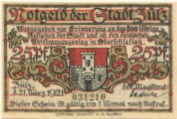 Zülz (heute: PL-Biala) - Stadt - 21.3.1921 - 25 Pfennig 