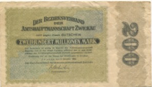 Zwickau - Amtshauptmannschaft - 9.10.1923 - 200 Millionen Mark 