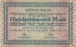 Zwickau - Stadt - 25.7.1923 - 15.8.1923 - 100000 Mark 