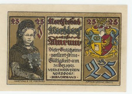 Amrum-Norddorf - Verkehrsverein Norddorf - - 31.12.1921 - 25 Pfennig 