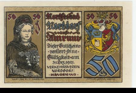 Amrum-Norddorf - Verkehrsverein Norddorf - - 31.12.1921 - 50 Pfennig 