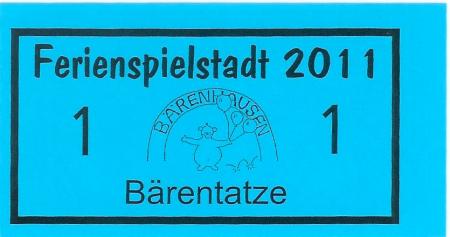 Bermatingen - Ferienspielstadt Bärenhausen - 2011 - 1 Bärentatze 