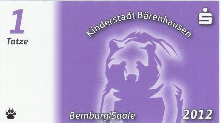 Bernburg - Kinderstadt Bärenhausen - 2012 - 1 Tatze 