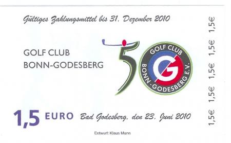 Bonn-Bad Godesberg - Golf-Club eV - 23.6.2010 - 31.12.2010 - 1.50 Euro 