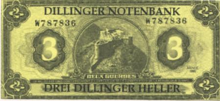 Dillingen - Dillinger Notenbank (Kinderspielstadt) - -- 3 Dillinger Heller 