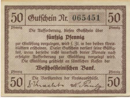 Heide und Meldorf - Kreis Norderdithmarschen und Süderdithmarschen - -- - 50 Pfennig 