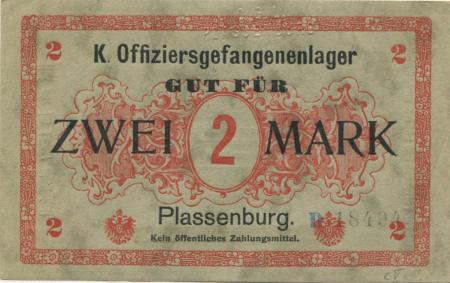 Kulmbach - Offiziersgefangenenlager Plassenburg - -- - 2 Mark 