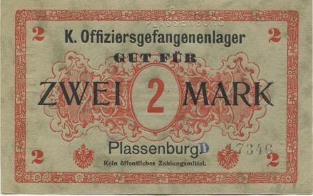 Kulmbach - Offiziersgefangenenlager Plassenburg - -- - 2 Mark 
