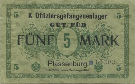 Kulmbach - Offiziersgefangenenlager Plassenburg - -- - 5 Mark 