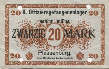 Kulmbach - Offiziersgefangenenlager Plassenburg - -- - 20 Mark 
