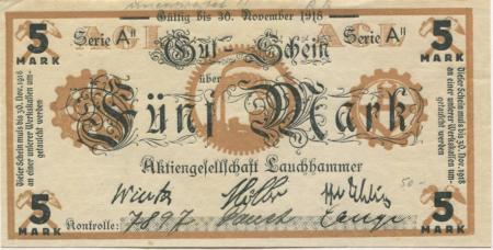 Lauchhammer - AG - - 30.11.1918 - 5 Mark 