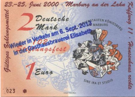 Marburg - Elisabethbräu GmbH, Steinweg 45, Gasthausbrauerei - 6.9.2013 - 1 Euro 
