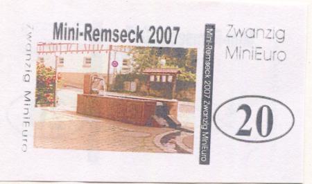Remseck - Bank von Mini-Remseck, Kinderspielstadt - 2007 - 20 Mini-Euro 