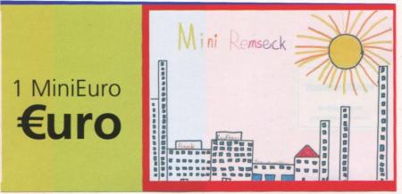 Remseck - Bank von Mini-Remseck, Kinderspielstadt - -- - 1 Mini-Euro 