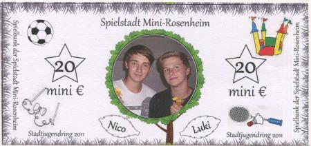 Rosenheim - Spielbank der Spielstadt Mini-Rosenheim - 2011 - 20 Mini-Euro 