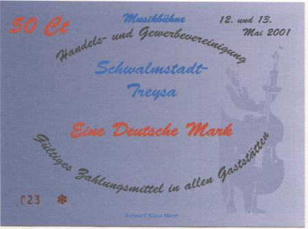Schwalmstadt - Handels- und Gewerbevereinigung - 12./13.5.2001 - 50 Cent 