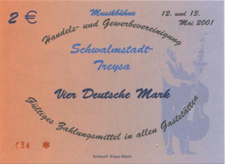 Schwalmstadt - Handels- und Gewerbevereinigung - 12./13.5.2001 - 2 Euro 
