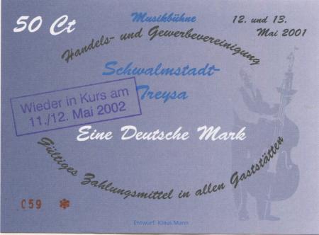 Schwalmstadt - Handels- und Gewerbevereinigung - 11./12.5.2002 - 50 Cent 