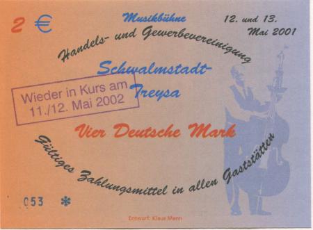 Schwalmstadt - Handels- und Gewerbevereinigung - 11./12.5.2002 - 2 Euro 