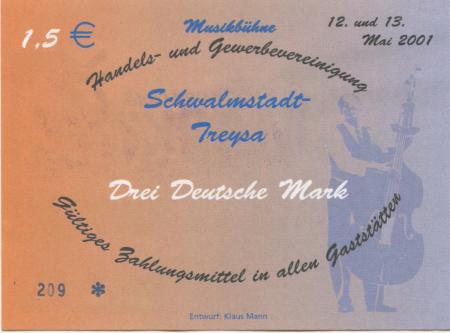 Schwalmstadt - Gaststätte und Cafe Markteck - 12./13.5.2001 - 1.50 Euro 