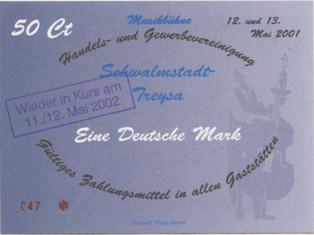 Schwalmstadt - Schwalm, O., Cafe 1685, Bar, Bistro, Strauchgasse 6 - 11./12.5.2002 - 50 Cent 