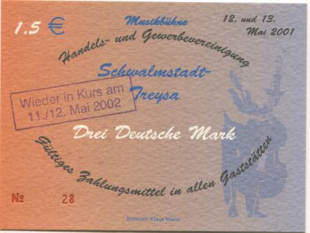 Schwalmstadt - Stiebeling, Elektrogeschäft, Wagnergasse 3 - 11./12.5.2002 - 2 Euro 