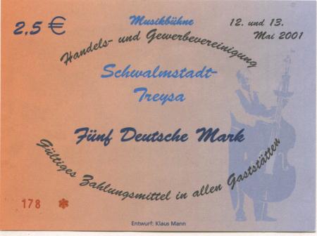 Schwalmstadt - Thieme, Matthias, Fleischerei, Bahnhofstr. 40 - 12./13.5.2001 - 2.50 Euro 