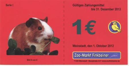 Weinstadt - Finkbeiner, Zoo-Markt, Benzstr. 4-8 - 1.10.2012 - 31.12.2013 - 1 Euro 