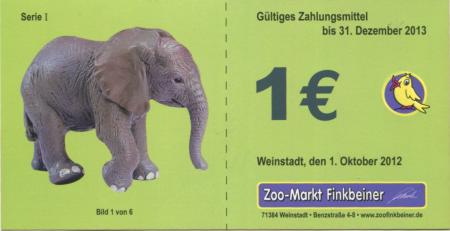Weinstadt - Finkbeiner, Zoo-Markt, Benzstr. 4-8 - 1.10.2012 - 31.12.2013 - 1 Euro 