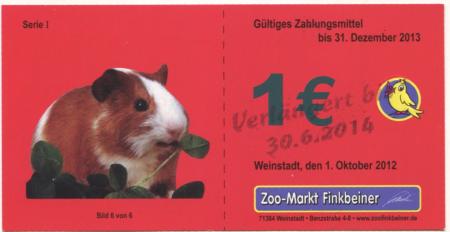 Weinstadt - Finkbeiner, Zoo-Markt, Benzstr. 4-8 - 1.10.2012 - 30.6.2014  - 1 Euro 