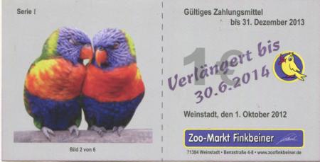 Weinstadt - Finkbeiner, Zoo-Markt, Benzstr. 4-8 - 1.10.2012 - 30.6.2014  - 1 Euro 