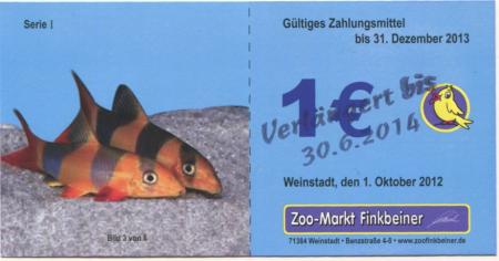 Weinstadt - Finkbeiner, Zoo-Markt, Benzstr. 4-8 - 1.10.2012 - 30.6.2014  - 1 Euro 