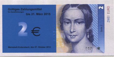 Weinstadt-Endersbach - Schweizer, Ralf, Friseure, Strümpfelbacher Str. 21 - 27.10.2014 - 31.3.2015 - 2 Euro 