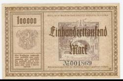 Adorf - Stadt - 25.8.1923 - 100000 Mark 