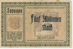 Adorf - Stadt - 25.8.1923 - 5 Millionen Mark 