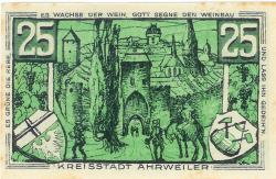 Ahrweiler (heute: Bad Neuenahr) - Stadt - 15.8.1921 - 25 Pfennig 