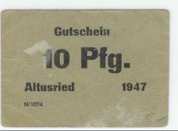 Altusried - Kreuzer, Hans, Bäckerei und Mehlhandlung - 1947 - 10 Pfennig