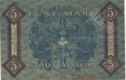 Apolda - Stadt - 15.11.1918 - 5 Mark 
