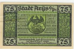 Arys - Stadt - 1.2.1921 - 75 Pfennig 