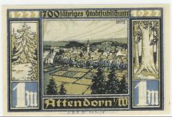 Attendorn - Stadt - 12.6.1922 - 1 Mark 