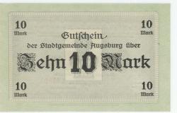 Augsburg - Stadt - 15.10.1918 - 1.2.1919 - 10 Mark 