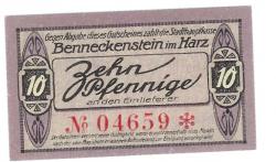 Benneckenstein (heute: Oberharz) - Stadt - Oktober 1919 - 10 Pfennig