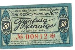 Benneckenstein (heute: Oberharz) - Stadt - Oktober 1919 - 50 Pfennig