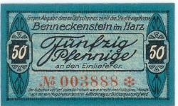 Benneckenstein (heute: Oberharz) - Stadt - Juli 1920 - 50 Pfennig