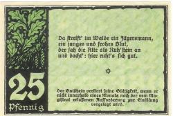 Benneckenstein (heute: Oberharz) - Stadt - Juli 1921 - 25 Pfennig